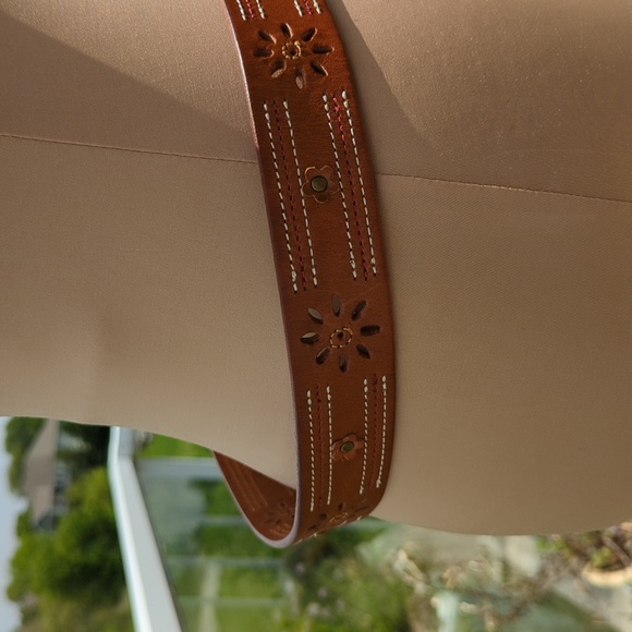 Whiskey leather boho belt 32 - Picture 2 of 7